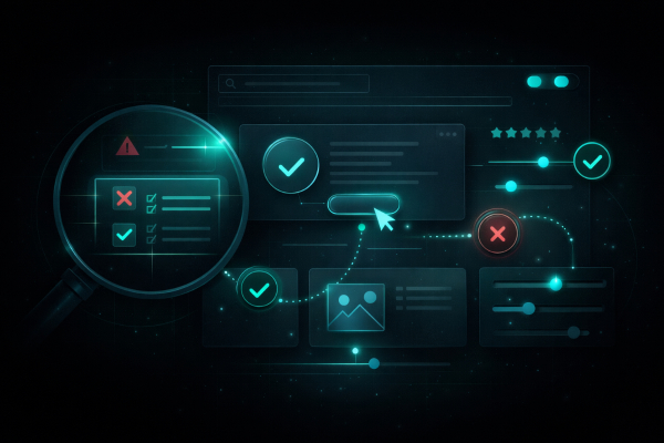 Illustration representing functional QA testing
