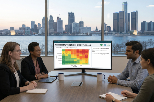 Compliance checklist and risk assessment dashboard
